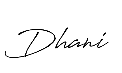 Design your own signature with our free online signature maker. With this signature software, you can create a handwritten (Antro_Vectra_Bolder) signature for name Dhani. Dhani signature style 7 images and pictures png