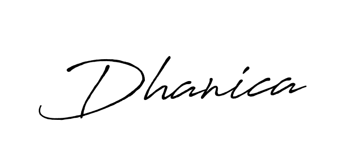 How to make Dhanica name signature. Use Antro_Vectra_Bolder style for creating short signs online. This is the latest handwritten sign. Dhanica signature style 7 images and pictures png