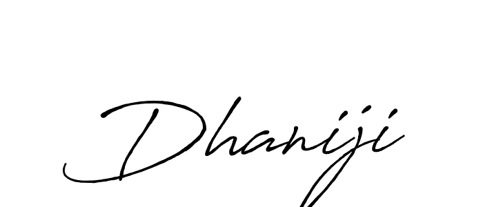 Also we have Dhaniji name is the best signature style. Create professional handwritten signature collection using Antro_Vectra_Bolder autograph style. Dhaniji signature style 7 images and pictures png