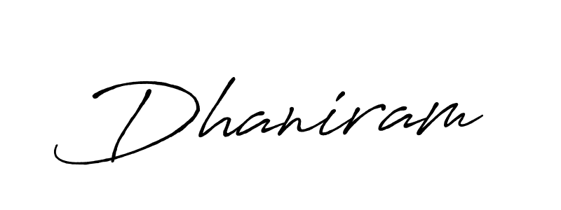 Make a beautiful signature design for name Dhaniram. With this signature (Antro_Vectra_Bolder) style, you can create a handwritten signature for free. Dhaniram signature style 7 images and pictures png