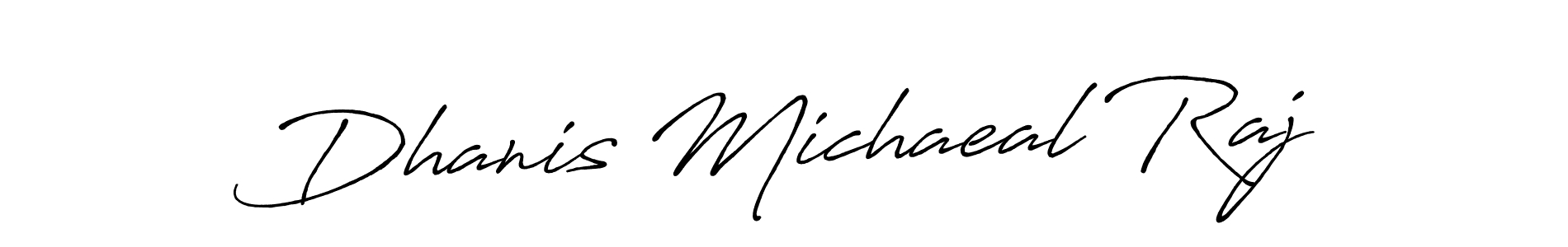 How to make Dhanis Michaeal Raj name signature. Use Antro_Vectra_Bolder style for creating short signs online. This is the latest handwritten sign. Dhanis Michaeal Raj signature style 7 images and pictures png