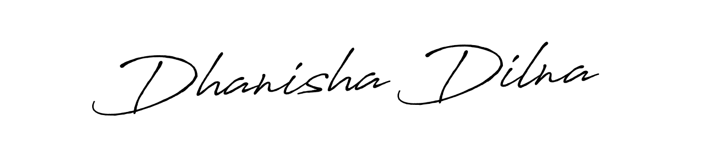 How to make Dhanisha Dilna name signature. Use Antro_Vectra_Bolder style for creating short signs online. This is the latest handwritten sign. Dhanisha Dilna signature style 7 images and pictures png