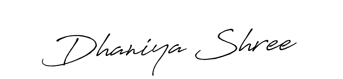 Antro_Vectra_Bolder is a professional signature style that is perfect for those who want to add a touch of class to their signature. It is also a great choice for those who want to make their signature more unique. Get Dhaniya Shree name to fancy signature for free. Dhaniya Shree signature style 7 images and pictures png