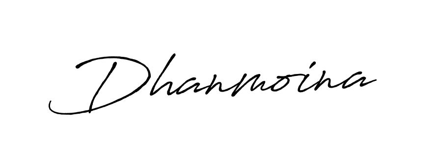 Use a signature maker to create a handwritten signature online. With this signature software, you can design (Antro_Vectra_Bolder) your own signature for name Dhanmoina. Dhanmoina signature style 7 images and pictures png