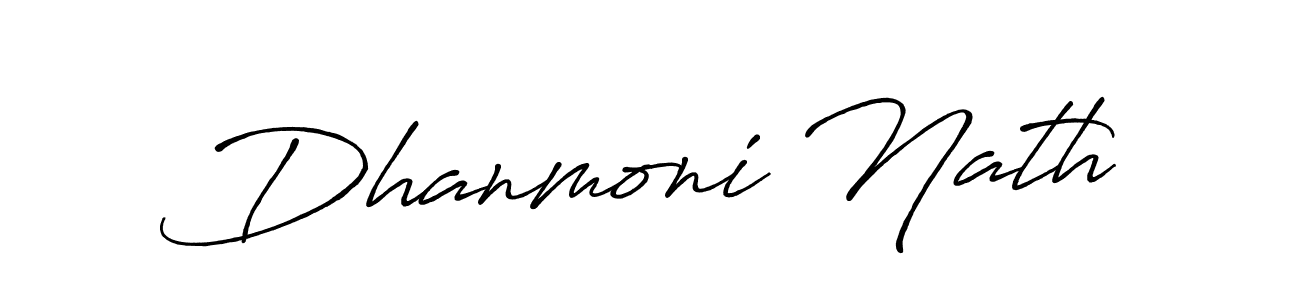How to make Dhanmoni Nath name signature. Use Antro_Vectra_Bolder style for creating short signs online. This is the latest handwritten sign. Dhanmoni Nath signature style 7 images and pictures png