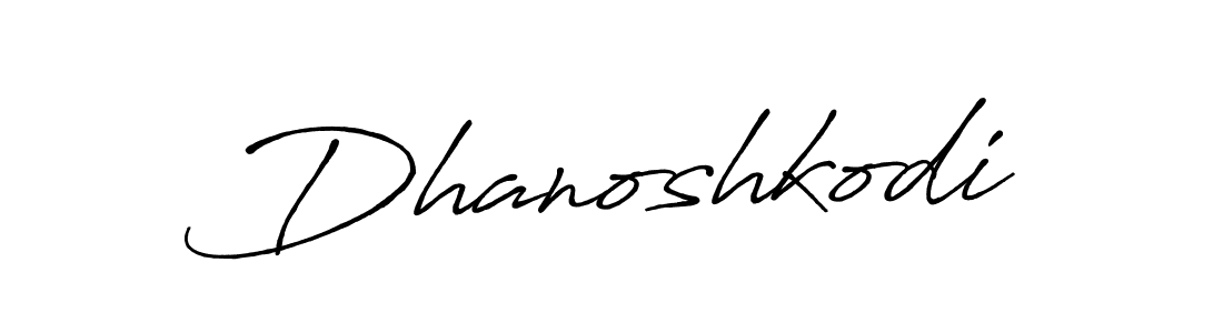 Make a beautiful signature design for name Dhanoshkodi. With this signature (Antro_Vectra_Bolder) style, you can create a handwritten signature for free. Dhanoshkodi signature style 7 images and pictures png