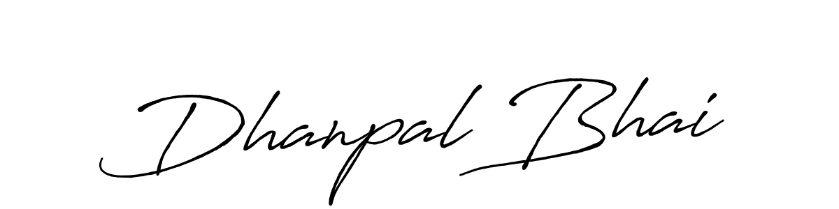 Create a beautiful signature design for name Dhanpal Bhai. With this signature (Antro_Vectra_Bolder) fonts, you can make a handwritten signature for free. Dhanpal Bhai signature style 7 images and pictures png