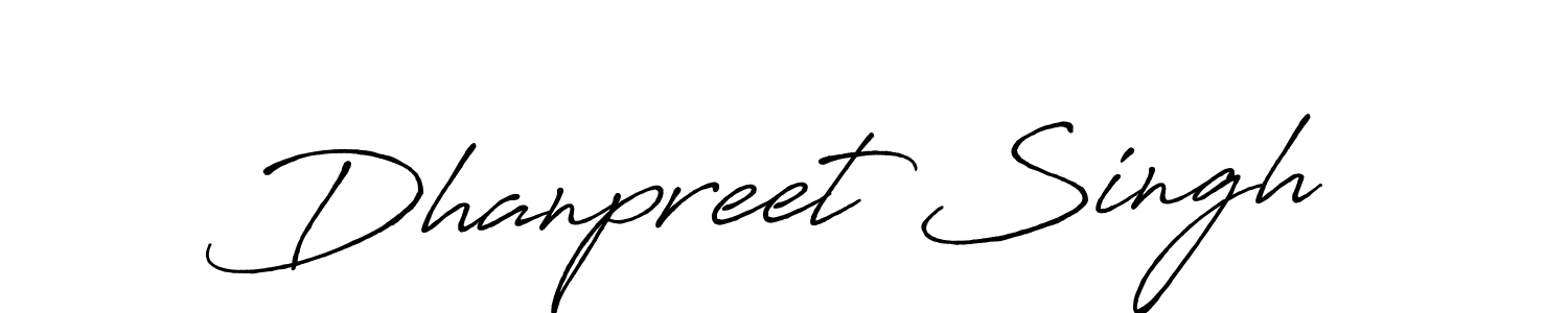 How to make Dhanpreet Singh signature? Antro_Vectra_Bolder is a professional autograph style. Create handwritten signature for Dhanpreet Singh name. Dhanpreet Singh signature style 7 images and pictures png