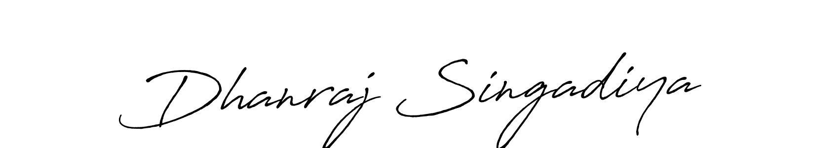 Make a beautiful signature design for name Dhanraj Singadiya. With this signature (Antro_Vectra_Bolder) style, you can create a handwritten signature for free. Dhanraj Singadiya signature style 7 images and pictures png