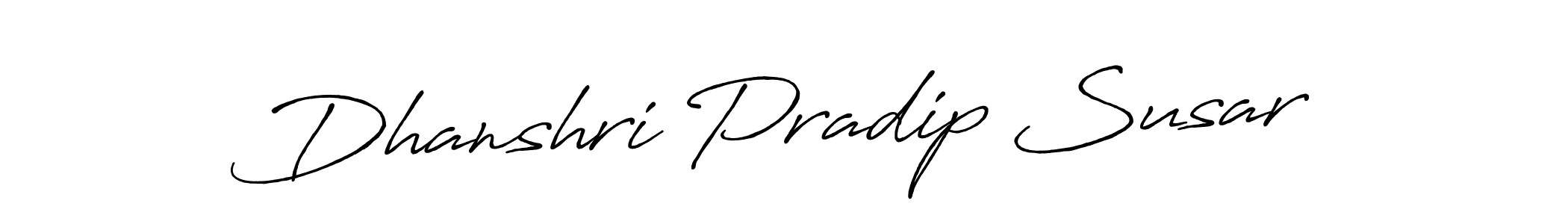 Antro_Vectra_Bolder is a professional signature style that is perfect for those who want to add a touch of class to their signature. It is also a great choice for those who want to make their signature more unique. Get Dhanshri Pradip Susar name to fancy signature for free. Dhanshri Pradip Susar signature style 7 images and pictures png