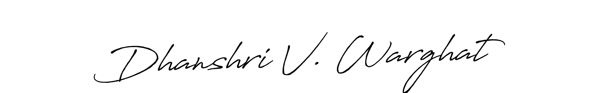 This is the best signature style for the Dhanshri V. Warghat name. Also you like these signature font (Antro_Vectra_Bolder). Mix name signature. Dhanshri V. Warghat signature style 7 images and pictures png