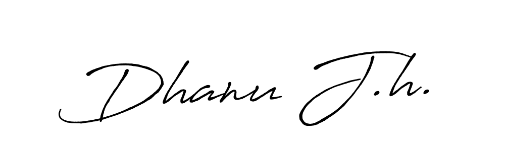 Use a signature maker to create a handwritten signature online. With this signature software, you can design (Antro_Vectra_Bolder) your own signature for name Dhanu J.h.. Dhanu J.h. signature style 7 images and pictures png