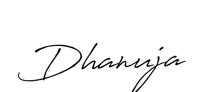 if you are searching for the best signature style for your name Dhanuja. so please give up your signature search. here we have designed multiple signature styles  using Antro_Vectra_Bolder. Dhanuja signature style 7 images and pictures png