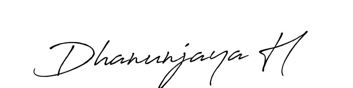 The best way (Antro_Vectra_Bolder) to make a short signature is to pick only two or three words in your name. The name Dhanunjaya H include a total of six letters. For converting this name. Dhanunjaya H signature style 7 images and pictures png