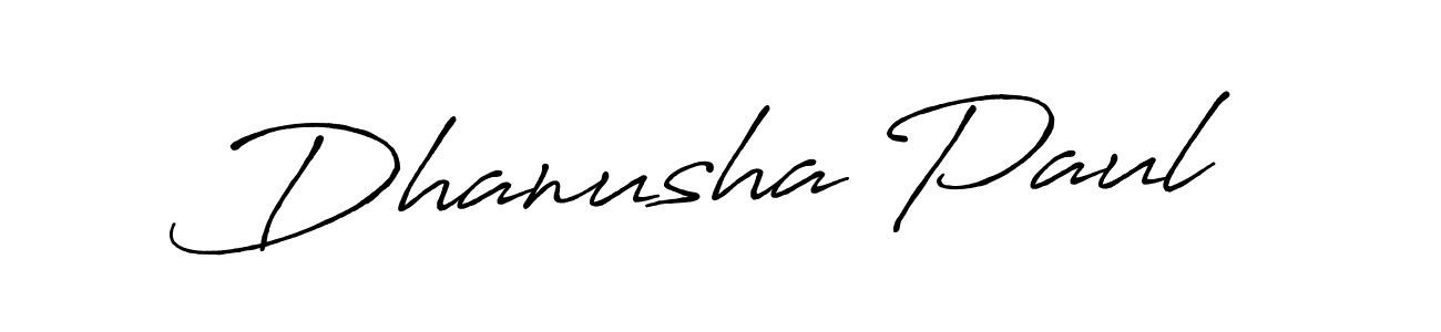 The best way (Antro_Vectra_Bolder) to make a short signature is to pick only two or three words in your name. The name Dhanusha Paul include a total of six letters. For converting this name. Dhanusha Paul signature style 7 images and pictures png