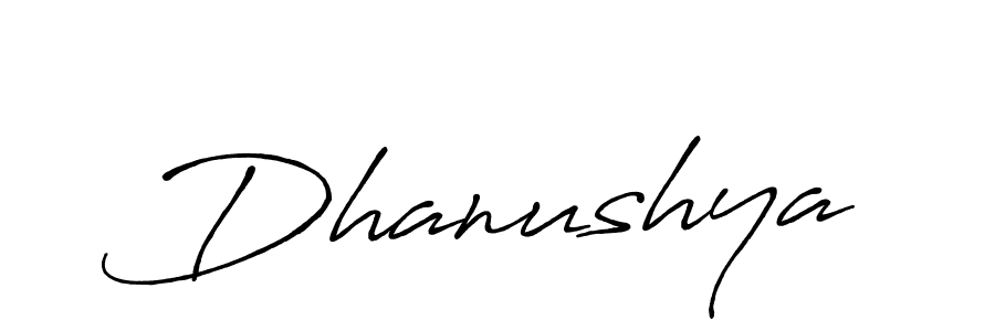 Use a signature maker to create a handwritten signature online. With this signature software, you can design (Antro_Vectra_Bolder) your own signature for name Dhanushya. Dhanushya signature style 7 images and pictures png