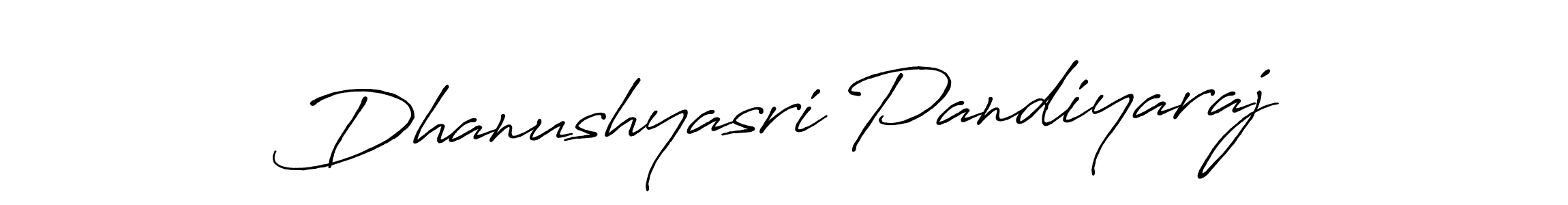 How to make Dhanushyasri Pandiyaraj name signature. Use Antro_Vectra_Bolder style for creating short signs online. This is the latest handwritten sign. Dhanushyasri Pandiyaraj signature style 7 images and pictures png