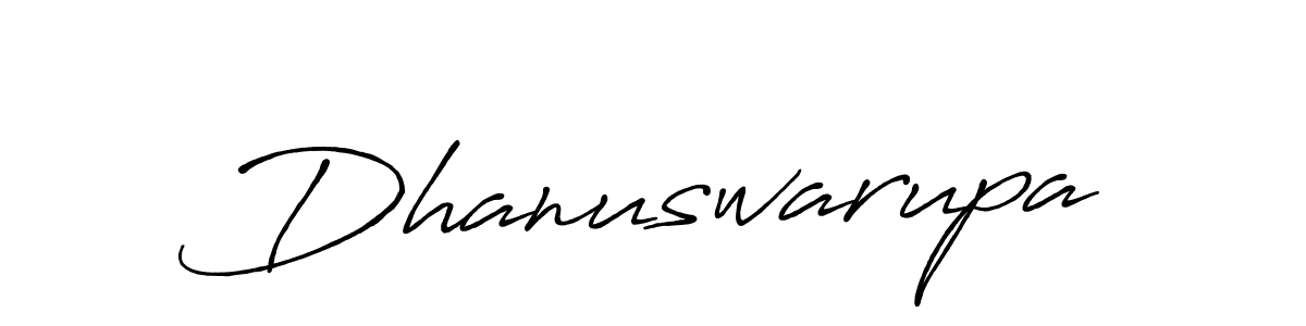 Use a signature maker to create a handwritten signature online. With this signature software, you can design (Antro_Vectra_Bolder) your own signature for name Dhanuswarupa. Dhanuswarupa signature style 7 images and pictures png