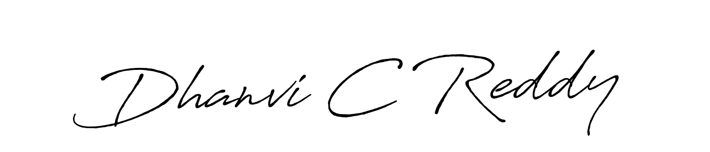 How to make Dhanvi C Reddy name signature. Use Antro_Vectra_Bolder style for creating short signs online. This is the latest handwritten sign. Dhanvi C Reddy signature style 7 images and pictures png