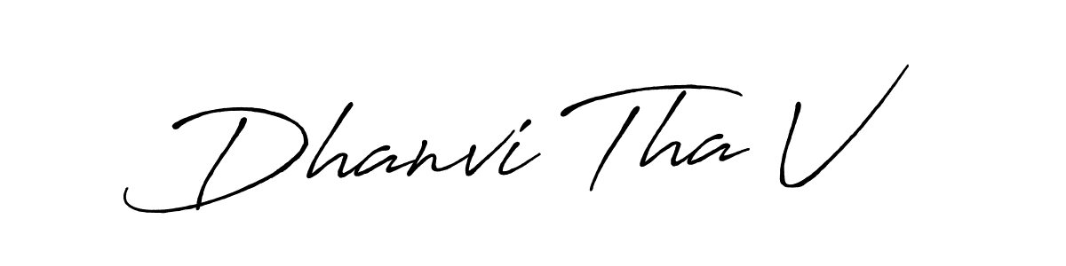 Create a beautiful signature design for name Dhanvi Tha V. With this signature (Antro_Vectra_Bolder) fonts, you can make a handwritten signature for free. Dhanvi Tha V signature style 7 images and pictures png