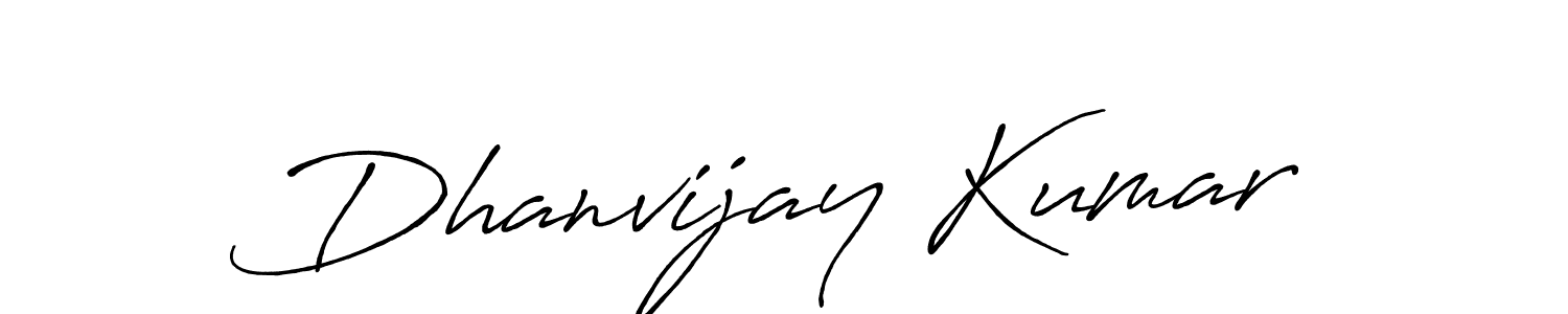 Create a beautiful signature design for name Dhanvijay Kumar. With this signature (Antro_Vectra_Bolder) fonts, you can make a handwritten signature for free. Dhanvijay Kumar signature style 7 images and pictures png