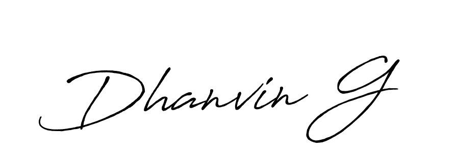 Dhanvin G stylish signature style. Best Handwritten Sign (Antro_Vectra_Bolder) for my name. Handwritten Signature Collection Ideas for my name Dhanvin G. Dhanvin G signature style 7 images and pictures png