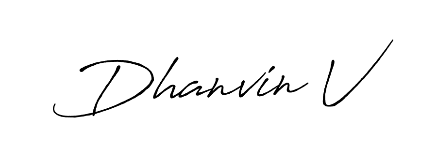 Also we have Dhanvin V name is the best signature style. Create professional handwritten signature collection using Antro_Vectra_Bolder autograph style. Dhanvin V signature style 7 images and pictures png
