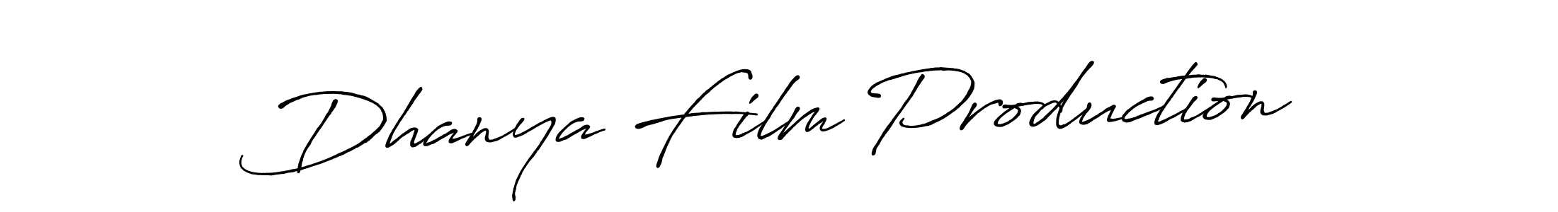 You should practise on your own different ways (Antro_Vectra_Bolder) to write your name (Dhanya Film Production) in signature. don't let someone else do it for you. Dhanya Film Production signature style 7 images and pictures png