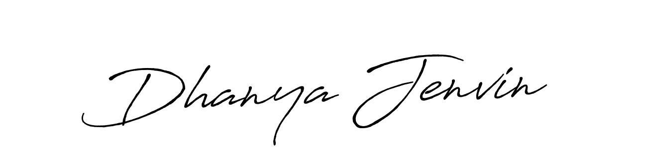 Also You can easily find your signature by using the search form. We will create Dhanya Jenvin name handwritten signature images for you free of cost using Antro_Vectra_Bolder sign style. Dhanya Jenvin signature style 7 images and pictures png