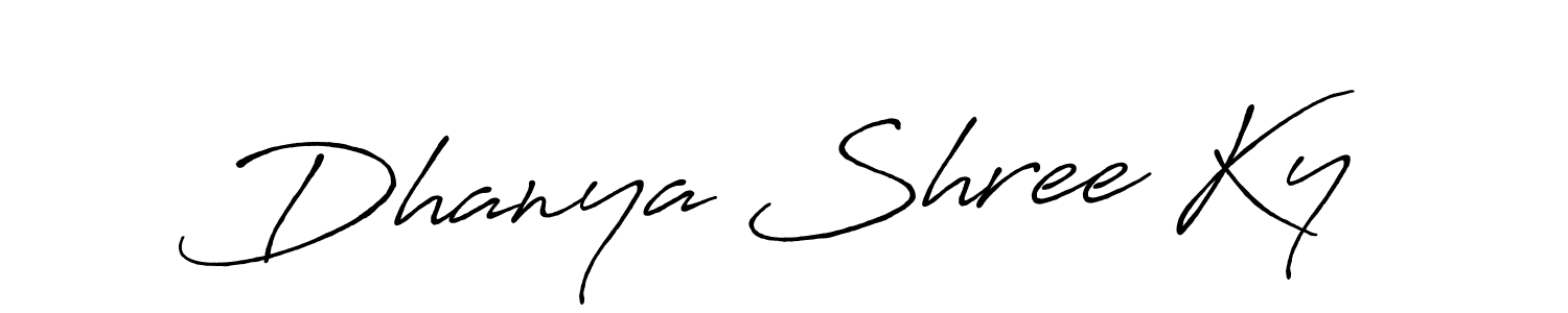 You should practise on your own different ways (Antro_Vectra_Bolder) to write your name (Dhanya Shree Ky) in signature. don't let someone else do it for you. Dhanya Shree Ky signature style 7 images and pictures png