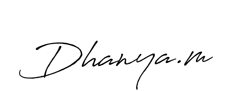 How to make Dhanya.m name signature. Use Antro_Vectra_Bolder style for creating short signs online. This is the latest handwritten sign. Dhanya.m signature style 7 images and pictures png