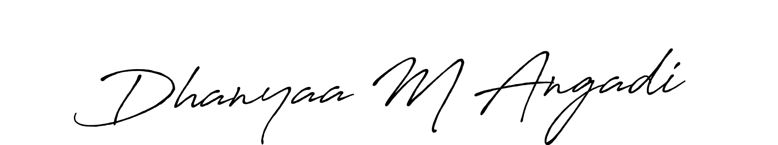 Also we have Dhanyaa M Angadi name is the best signature style. Create professional handwritten signature collection using Antro_Vectra_Bolder autograph style. Dhanyaa M Angadi signature style 7 images and pictures png