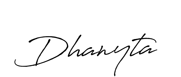 Use a signature maker to create a handwritten signature online. With this signature software, you can design (Antro_Vectra_Bolder) your own signature for name Dhanyta. Dhanyta signature style 7 images and pictures png