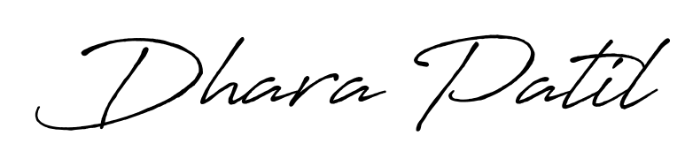 Give your name Dhara Patil an exquisite flair with the Antro_Vectra_Bolder script font. Ideal for contracts, resumes, and formal letterheads. Dhara Patil signature style 7 images and pictures png