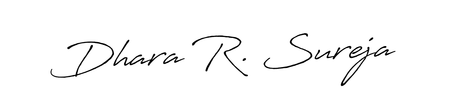 Make a beautiful signature design for name Dhara R. Sureja. With this signature (Antro_Vectra_Bolder) style, you can create a handwritten signature for free. Dhara R. Sureja signature style 7 images and pictures png