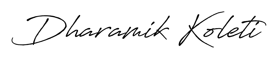 Get inspired by this graceful Antro_Vectra_Bolder signature style for name Dharamik Koleti. Smooth loops and balanced proportions for everyday use. Dharamik Koleti signature style 7 images and pictures png