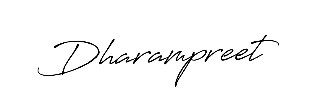 How to make Dharampreet name signature. Use Antro_Vectra_Bolder style for creating short signs online. This is the latest handwritten sign. Dharampreet signature style 7 images and pictures png