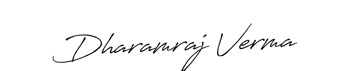 The best way (Antro_Vectra_Bolder) to make a short signature is to pick only two or three words in your name. The name Dharamraj Verma include a total of six letters. For converting this name. Dharamraj Verma signature style 7 images and pictures png