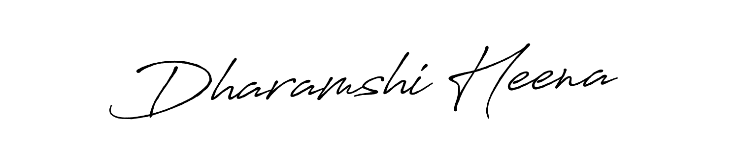 Make a beautiful signature design for name Dharamshi Heena. With this signature (Antro_Vectra_Bolder) style, you can create a handwritten signature for free. Dharamshi Heena signature style 7 images and pictures png