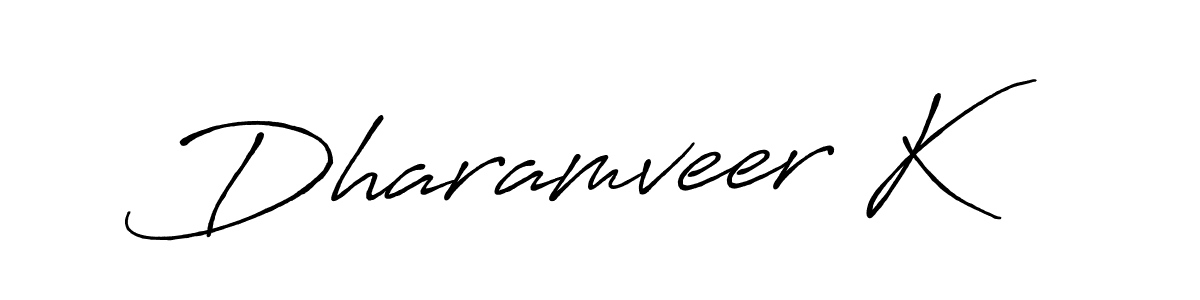 How to make Dharamveer K name signature. Use Antro_Vectra_Bolder style for creating short signs online. This is the latest handwritten sign. Dharamveer K signature style 7 images and pictures png