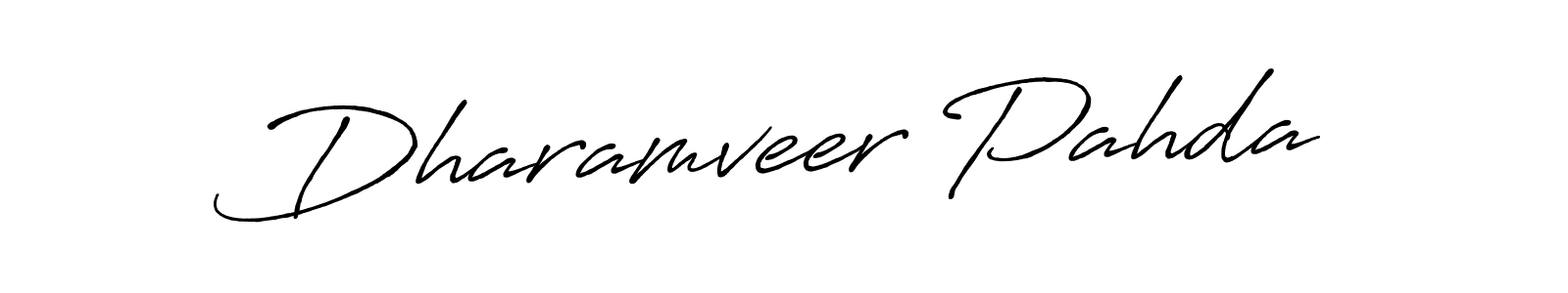 Create a beautiful signature design for name Dharamveer Pahda. With this signature (Antro_Vectra_Bolder) fonts, you can make a handwritten signature for free. Dharamveer Pahda signature style 7 images and pictures png