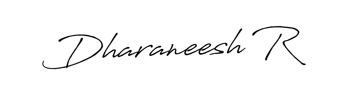 Make a beautiful signature design for name Dharaneesh R. With this signature (Antro_Vectra_Bolder) style, you can create a handwritten signature for free. Dharaneesh R signature style 7 images and pictures png