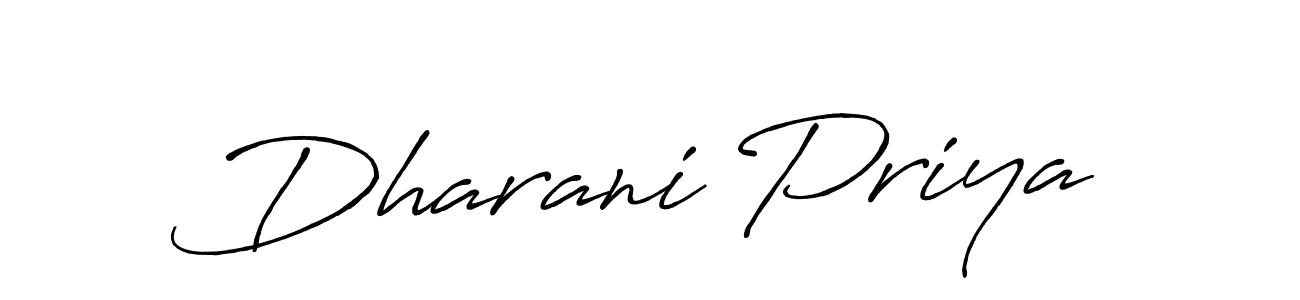 Use a signature maker to create a handwritten signature online. With this signature software, you can design (Antro_Vectra_Bolder) your own signature for name Dharani Priya. Dharani Priya signature style 7 images and pictures png