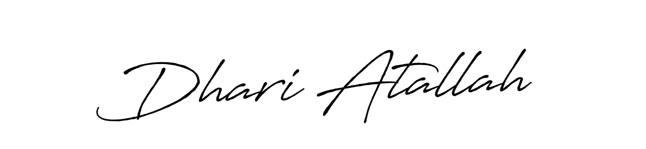 Antro_Vectra_Bolder is a professional signature style that is perfect for those who want to add a touch of class to their signature. It is also a great choice for those who want to make their signature more unique. Get Dhari Atallah name to fancy signature for free. Dhari Atallah signature style 7 images and pictures png