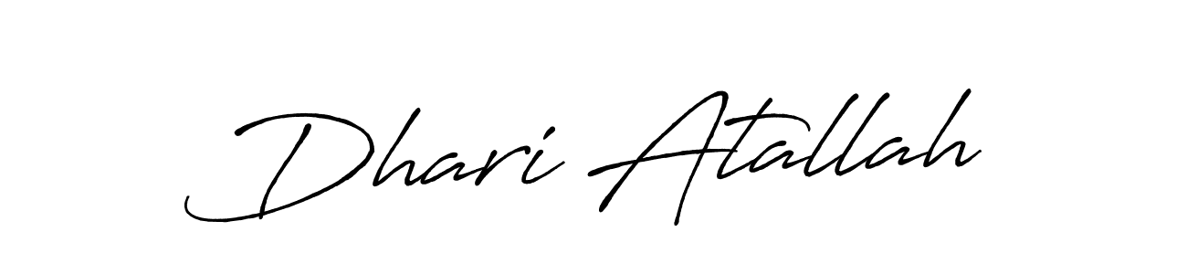 if you are searching for the best signature style for your name Dhari Atallah. so please give up your signature search. here we have designed multiple signature styles  using Antro_Vectra_Bolder. Dhari Atallah signature style 7 images and pictures png