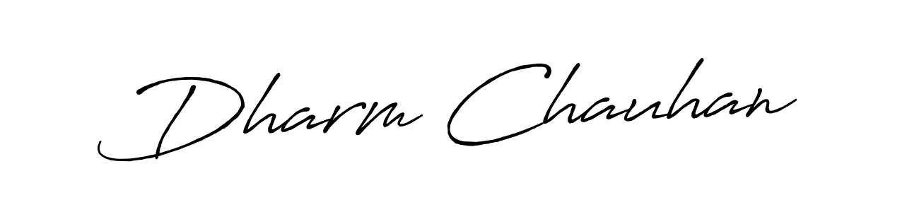 Make a beautiful signature design for name Dharm Chauhan. With this signature (Antro_Vectra_Bolder) style, you can create a handwritten signature for free. Dharm Chauhan signature style 7 images and pictures png