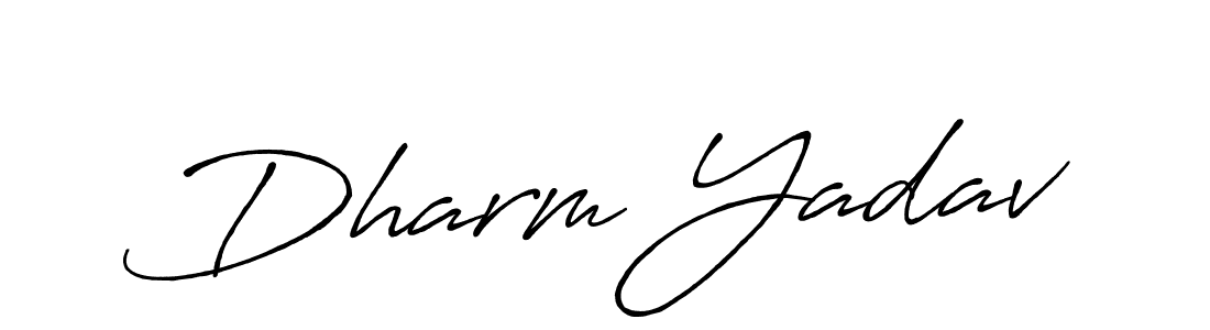 Use a signature maker to create a handwritten signature online. With this signature software, you can design (Antro_Vectra_Bolder) your own signature for name Dharm Yadav. Dharm Yadav signature style 7 images and pictures png