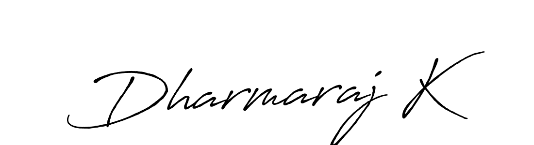 Make a beautiful signature design for name Dharmaraj K. With this signature (Antro_Vectra_Bolder) style, you can create a handwritten signature for free. Dharmaraj K signature style 7 images and pictures png