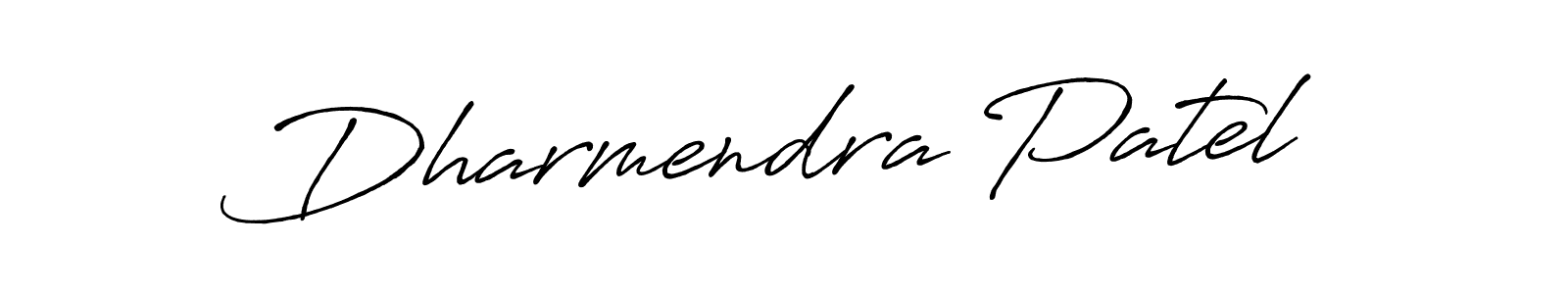 Create a beautiful signature design for name Dharmendra Patel. With this signature (Antro_Vectra_Bolder) fonts, you can make a handwritten signature for free. Dharmendra Patel signature style 7 images and pictures png