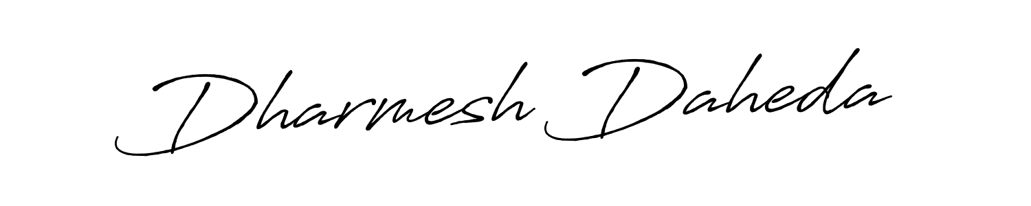 Create a beautiful signature design for name Dharmesh Daheda. With this signature (Antro_Vectra_Bolder) fonts, you can make a handwritten signature for free. Dharmesh Daheda signature style 7 images and pictures png